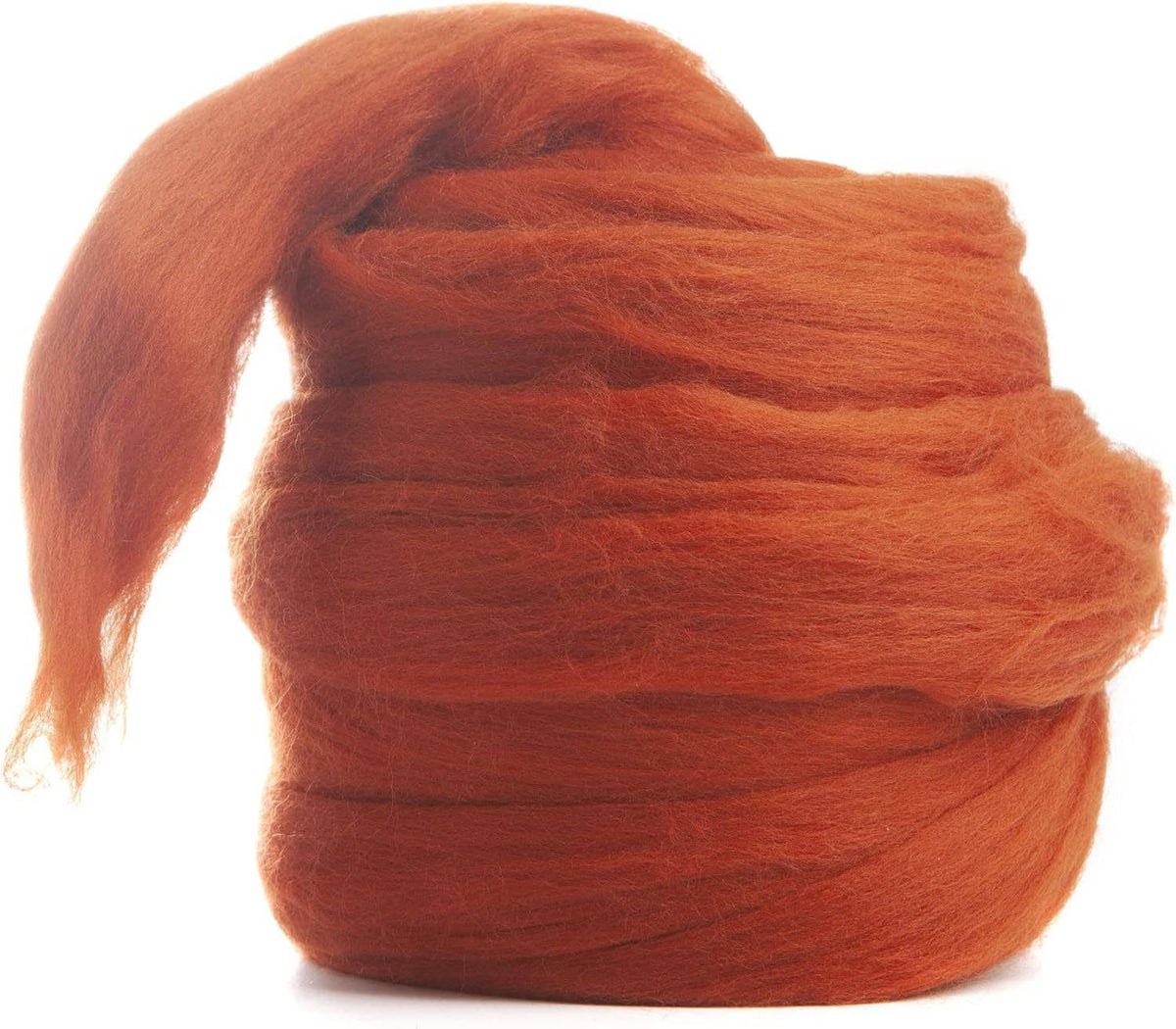 Merino Wool Roving, 8 oz, RUST, 19 micron, 70 mm staple length