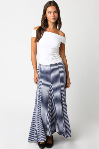 Nava Stripe Maxi Skirt