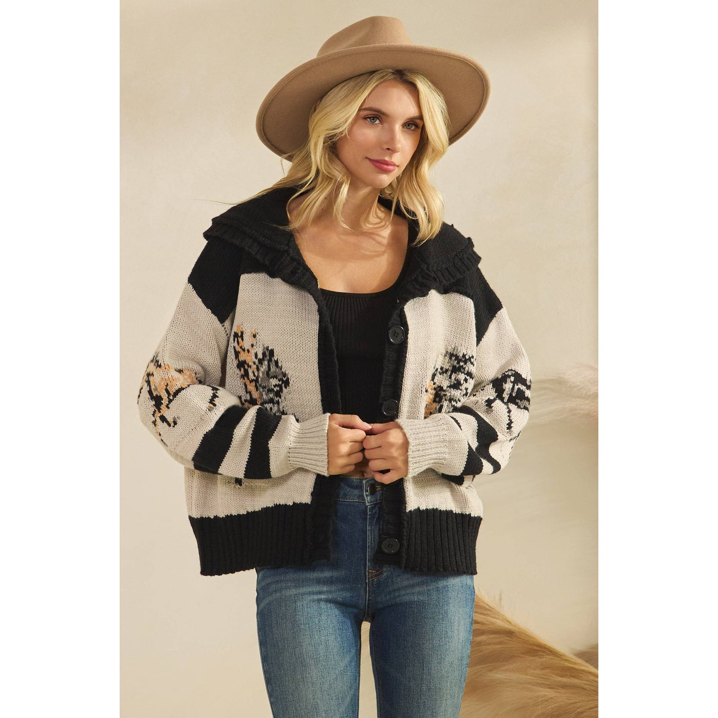 Sweater with Horse Print