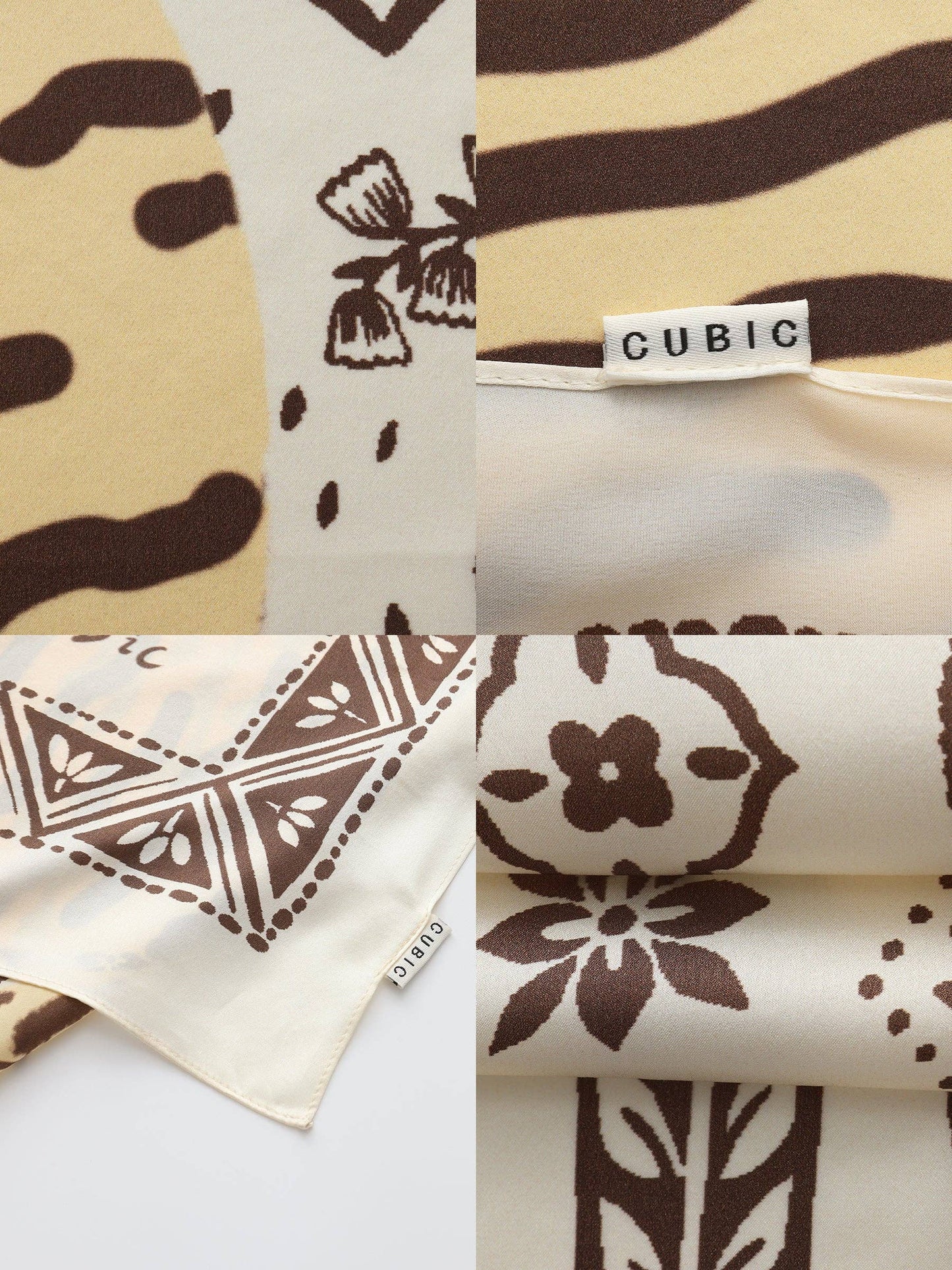 Square Silk Scarf with Animal Print