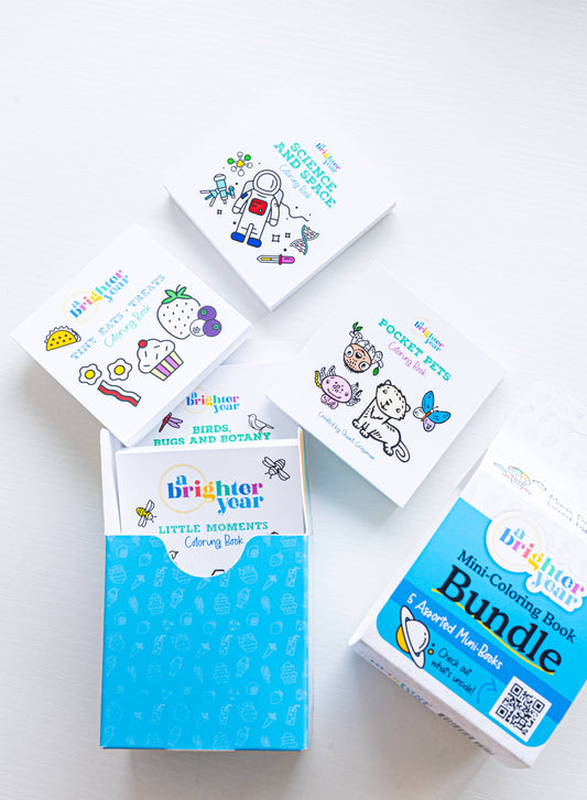 5-Piece Mini Coloring Book Set – Shelf & Hang Tag Packaging