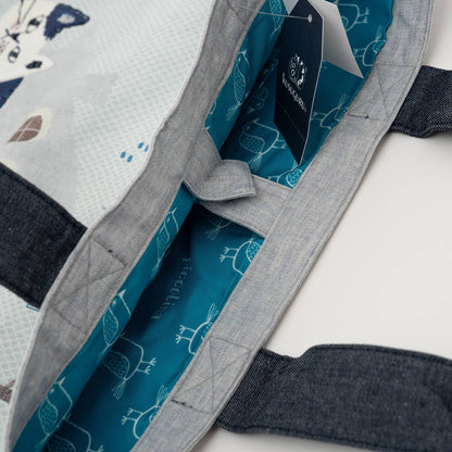 Kusuguru Japan Cat Embroidered Tote Bag – Light Blue