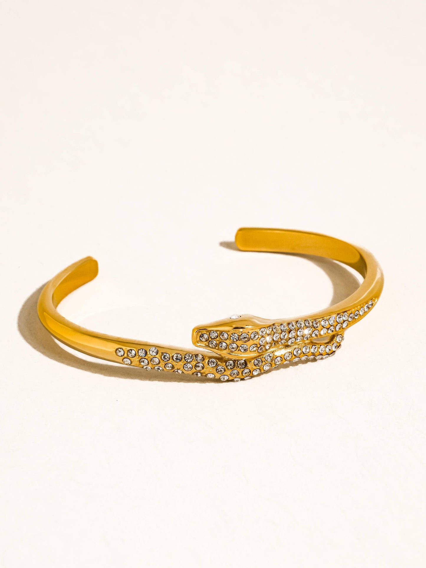 Estiva 18K Gold Non-Tarnish Glam CZ Serpent Bracelet
