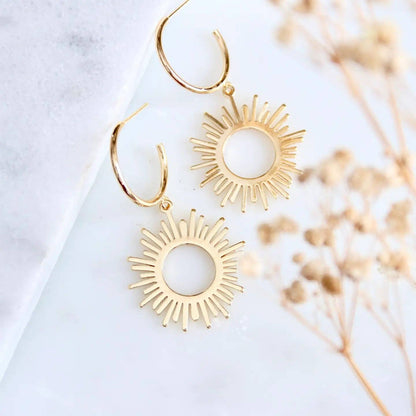 Sun Hoop Earrings