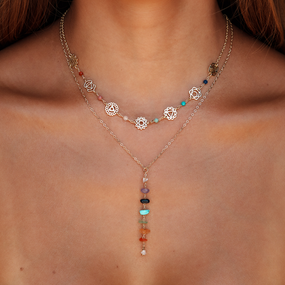 7 Chakras Healing Necklace (Gold)