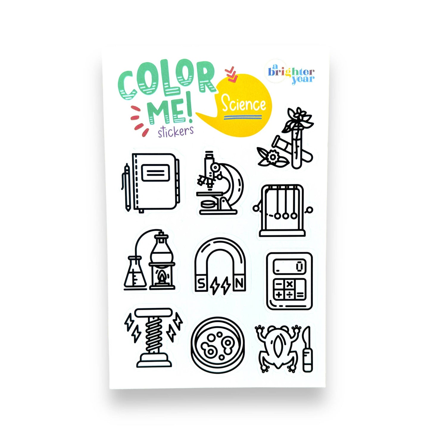 Space & Science Colorable Sticker Pack, 3 Sticker Sheets
