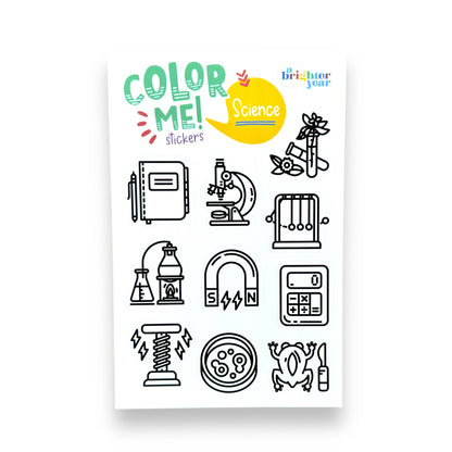 Space & Science Colorable Sticker Pack, 3 Sticker Sheets