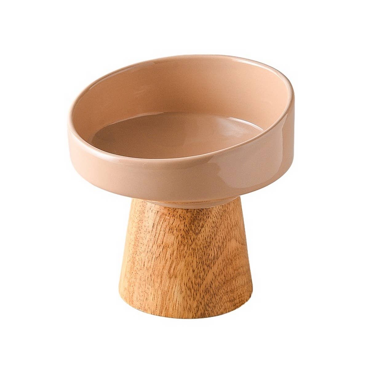 Tilted Raised Ceramic Pet Bowl for Neck Comfort_CWMM5938