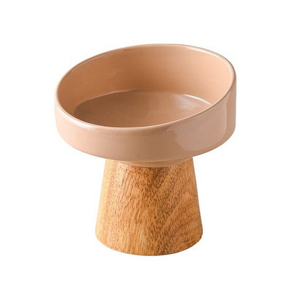 Tilted Raised Ceramic Pet Bowl for Neck Comfort_CWMM5938