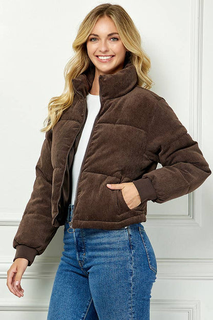 Quilted Corduroy Puffer Jacket