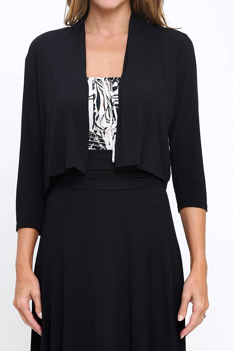 Made in USA Modal Open Front Bolero Cardigan