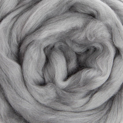 Merino Wool Top Roving, Silver Gray, 1 ounce