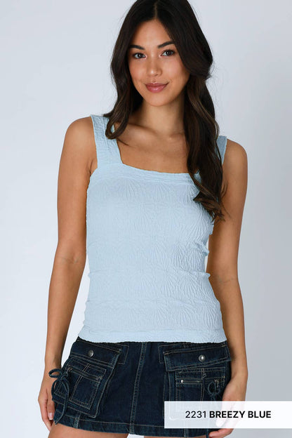 NS8416- Lace Textured Square Top
