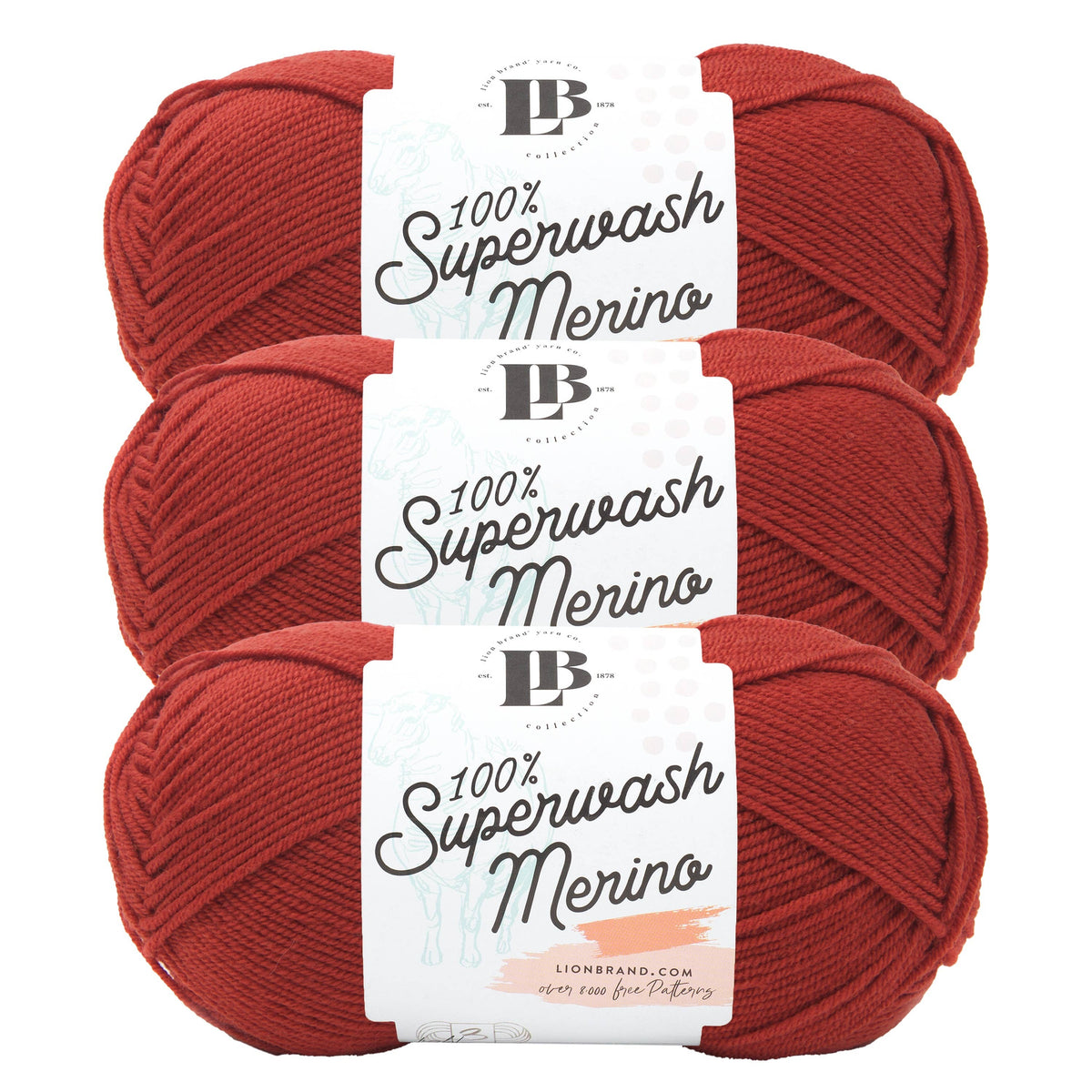 Lion Brand Yarn LB Collection Superwash Merino 3Pack