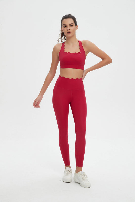 Sylvie Lycra® Scallop Sports Bra & Leggings Set
