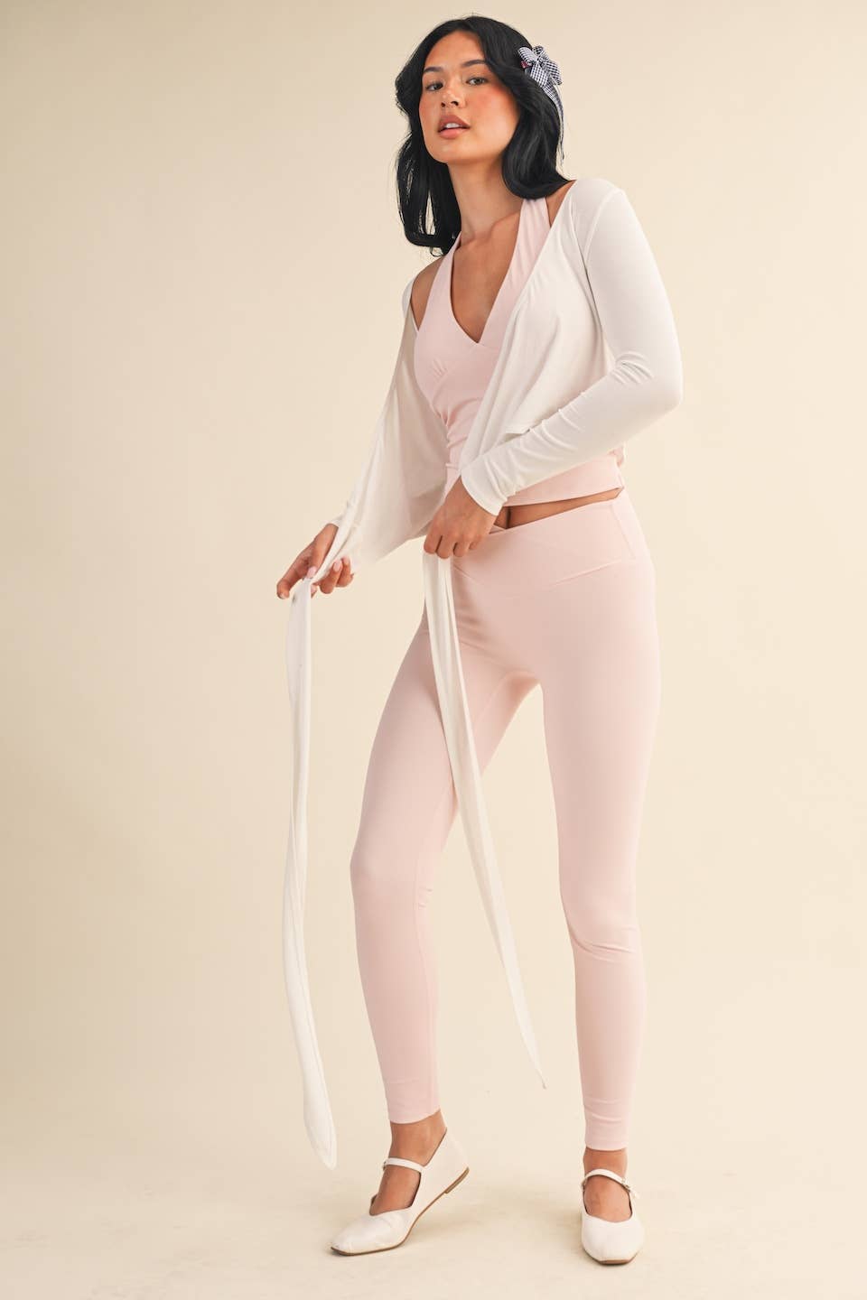 Long Sleeve V Neck Wrap Top