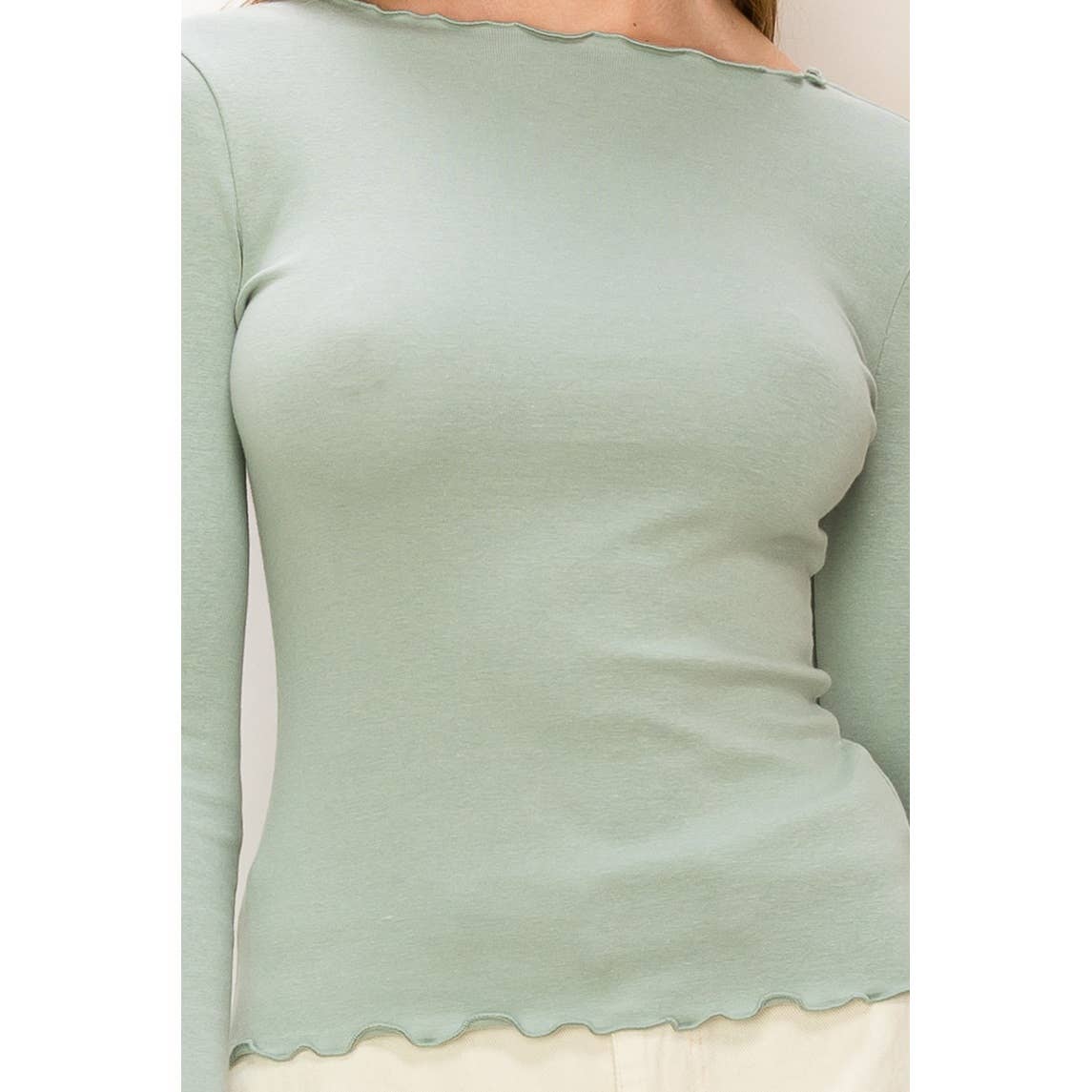 Lettuce Hem Long Sleeve Top