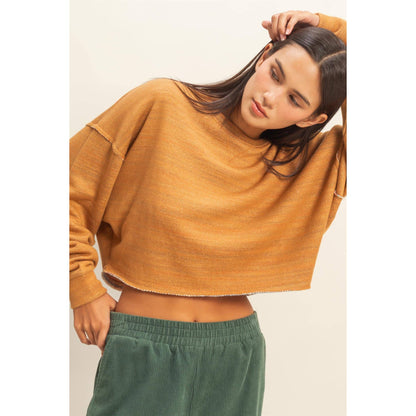 Drop-Shoulder Cropped Top