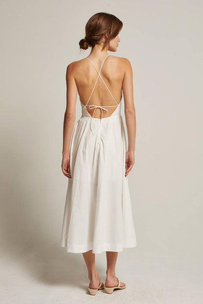 CD9552 - Eunice V-neck Poplin Midi Dress
