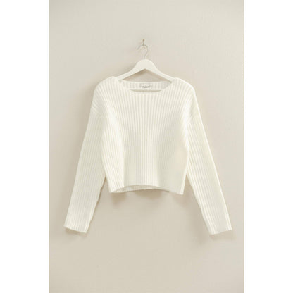 Textured Sweater With Relaxed Drop Sleeves