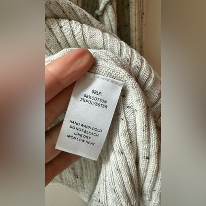 new Beige Speckled Ribbed Knit Sweater, Size S | SKU72