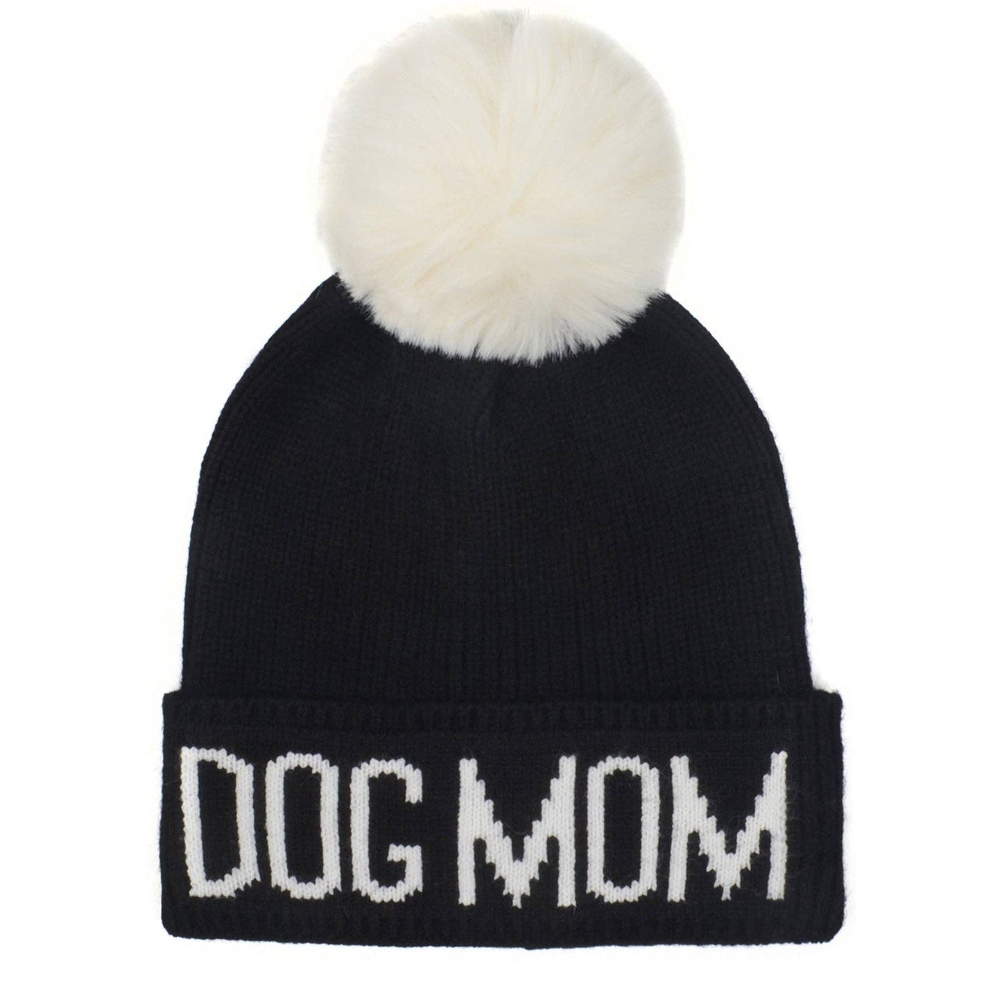 HatPhile Dog Mom PomPom Knit Beanie – Cozy Toque Stocking for Moms