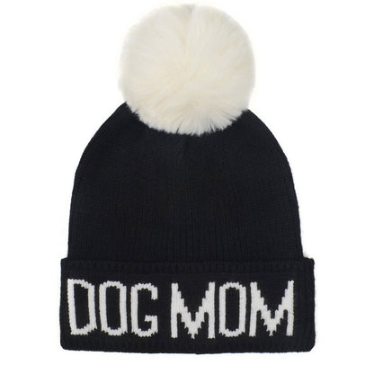HatPhile Dog Mom PomPom Knit Beanie – Cozy Toque Stocking for Moms