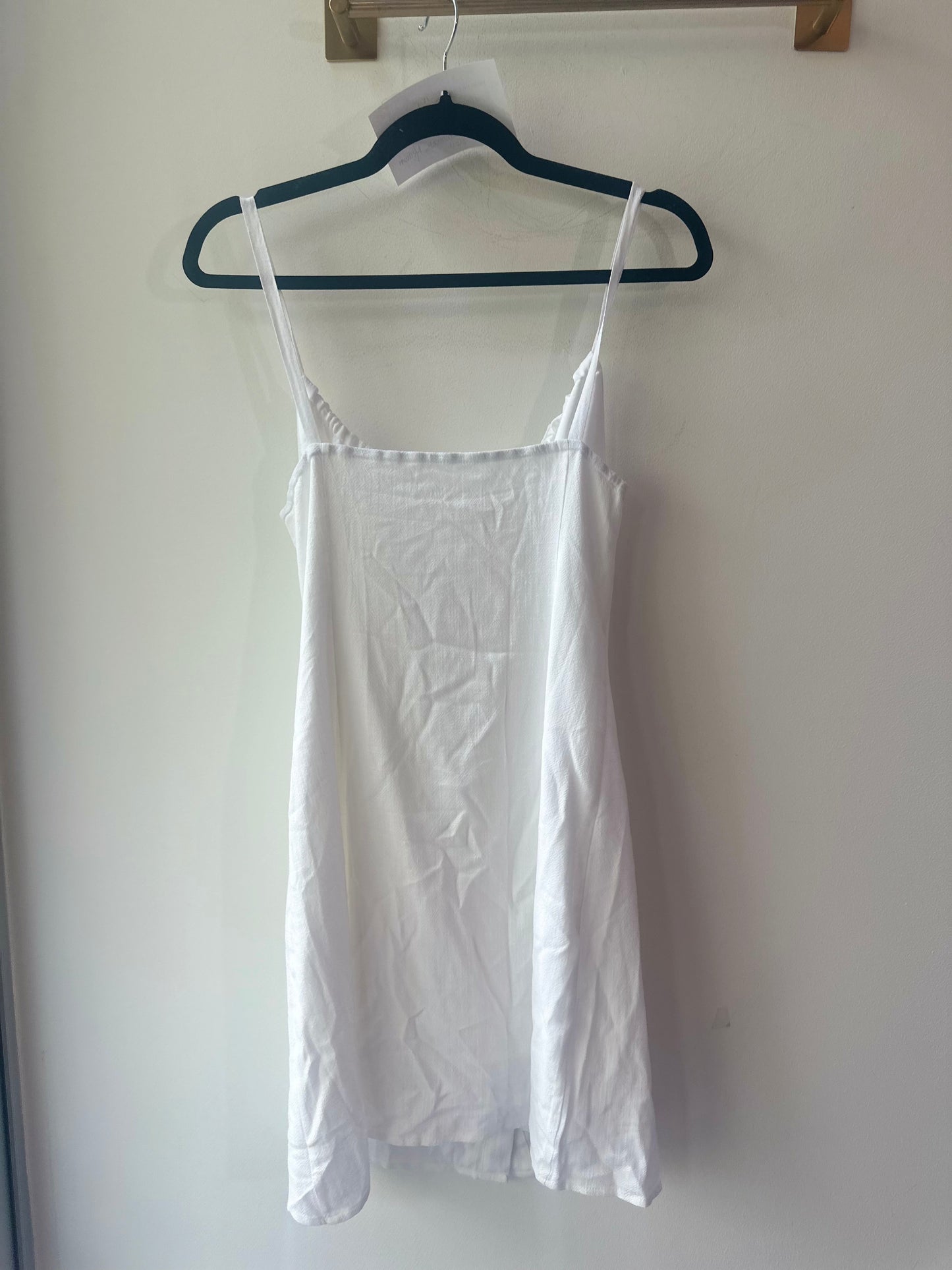 White Dress. Side gold metal detail