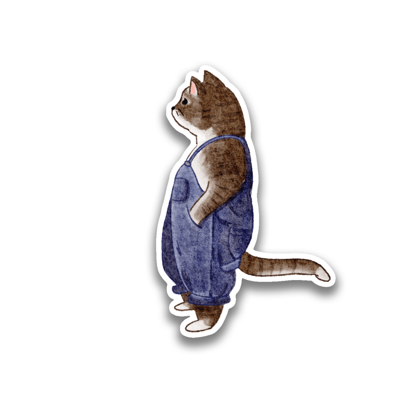 Cat in Overalls Sticker