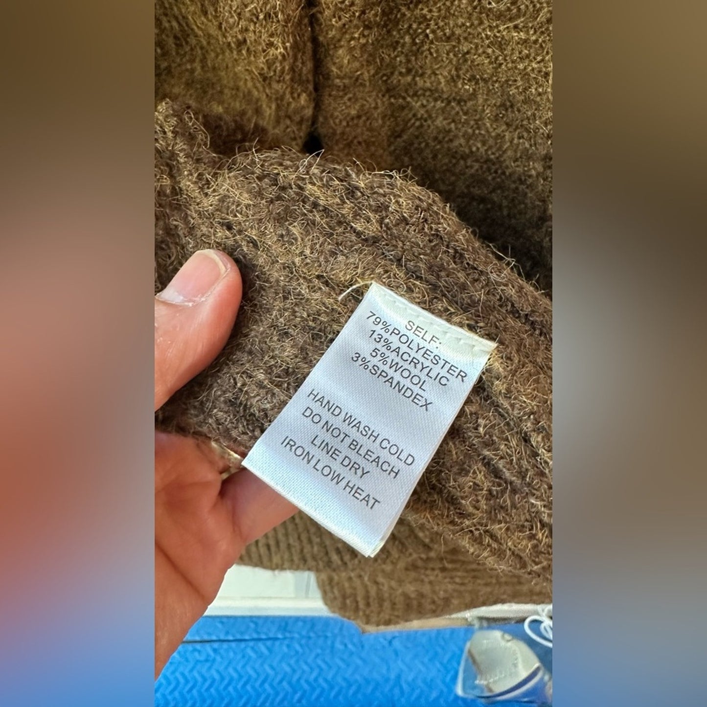 Dark Brown Open Front Longline Cardigan, Size S | 0812