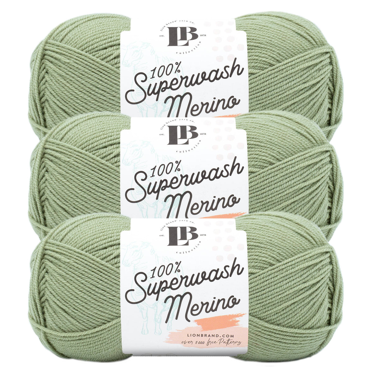 Lion Brand Yarn LB Collection Superwash Merino 3Pack
