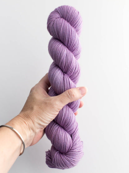 Lilac Hand Dyed 85/15 SW Merino Nylon Indie Yarn