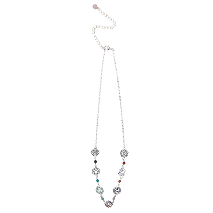 Silver Seven Chakras Healing Necklace