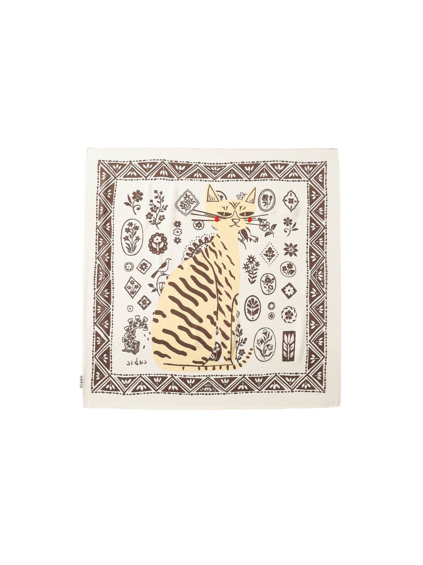 Square Silk Scarf with Animal Print