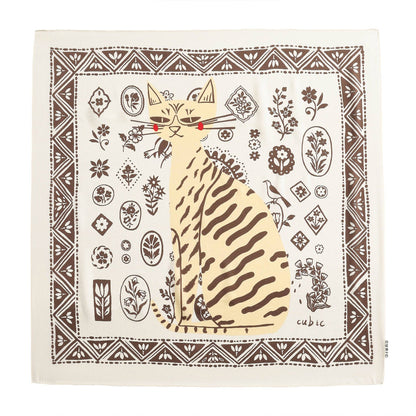 Square Silk Scarf with Animal Print