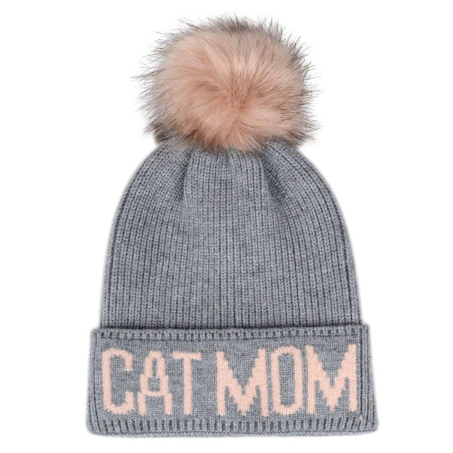 HatPhile Cat Mom PomPom Knit Beanie – Cozy Toque Stocking for Cat Lovers