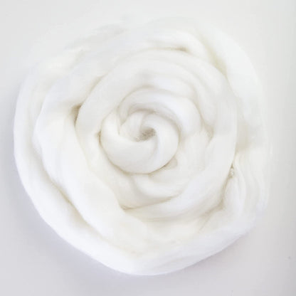 Merino Wool Top Roving, Snow White, 1 ounce