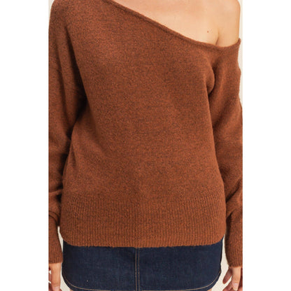 Asymmetric Off-Shoulder Sweater