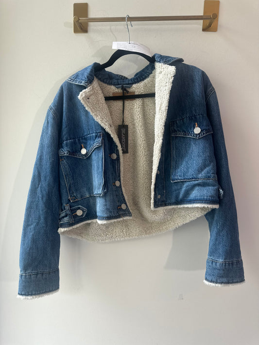 Fleece denim jacket