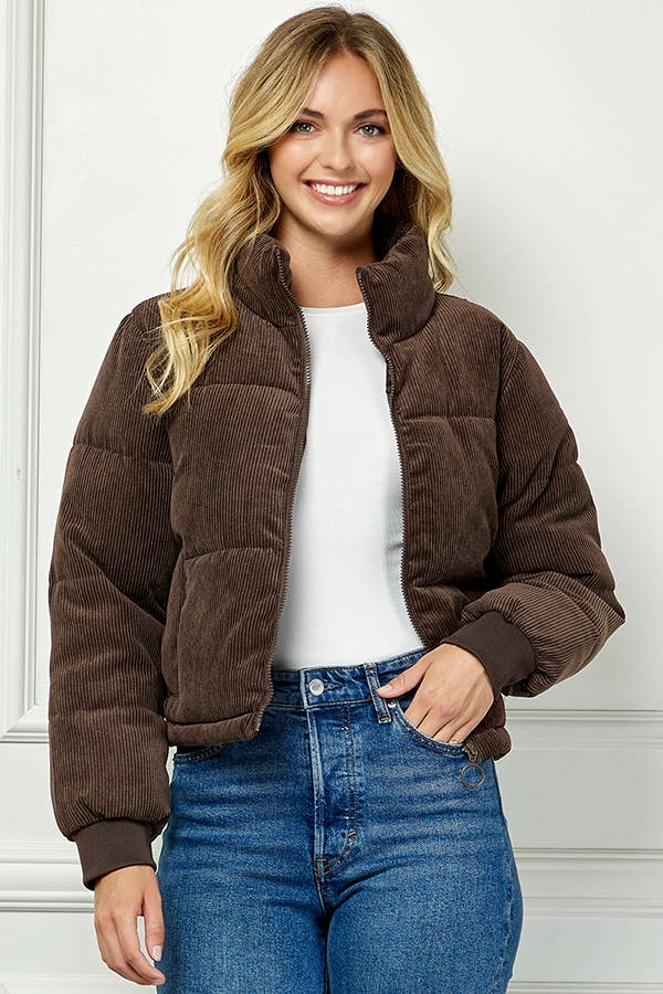 Quilted Corduroy Puffer Jacket