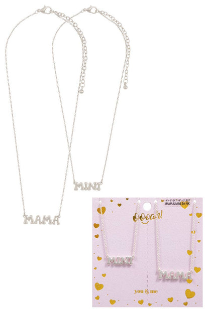 Matte Finish Colored Mama Mini 2 Set Necklace