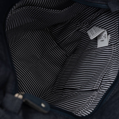 Kusuguru Japan Denim & Canvas Cat Tote Bag Dark Denim