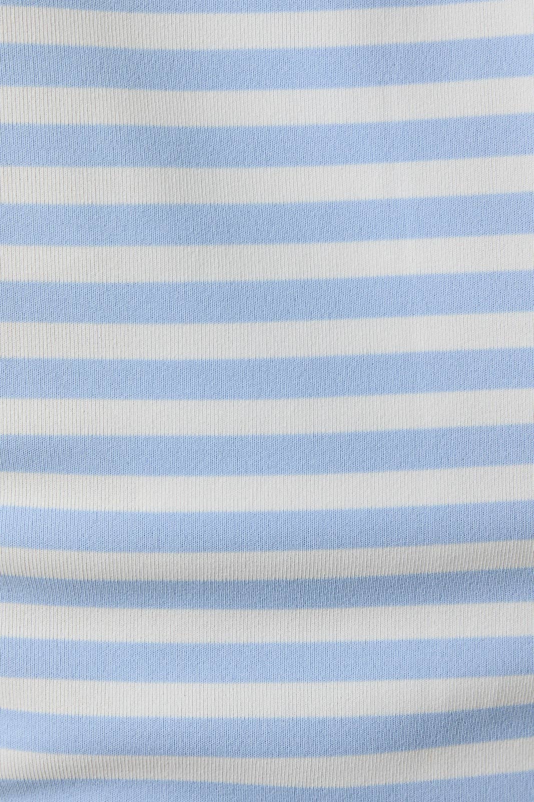 SLEEVELESS HIGH NECK STRIPE KNIT TOP