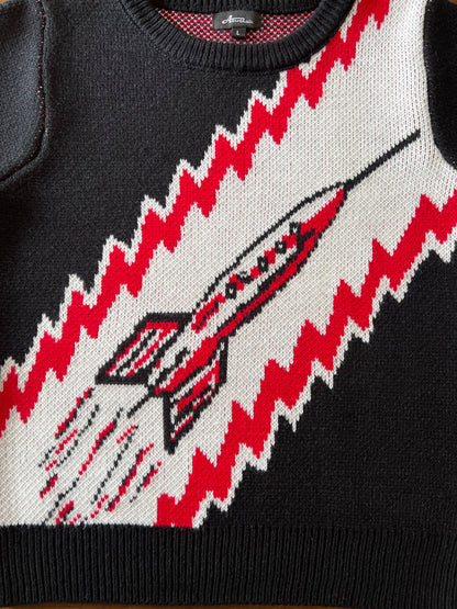 To the Moon Rocket Sweater - Black
