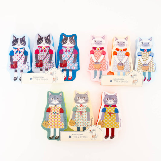 Kusuguru Japan Decorative Kitchen Sponges - Set of 3