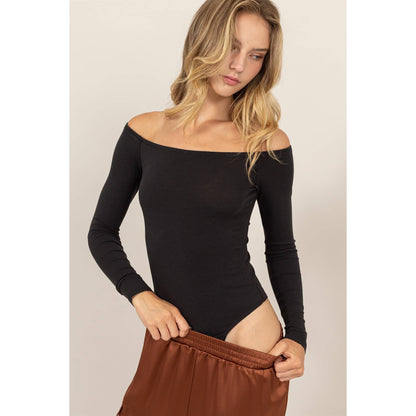 Off Shoulder Long Sleeve Bodysuit
