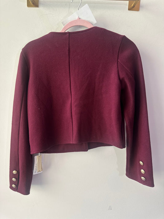 Burgundy crop jacket