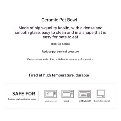 Tilted Raised Ceramic Pet Bowl for Neck Comfort_CWMM5938