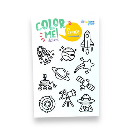 Space & Science Colorable Sticker Pack, 3 Sticker Sheets