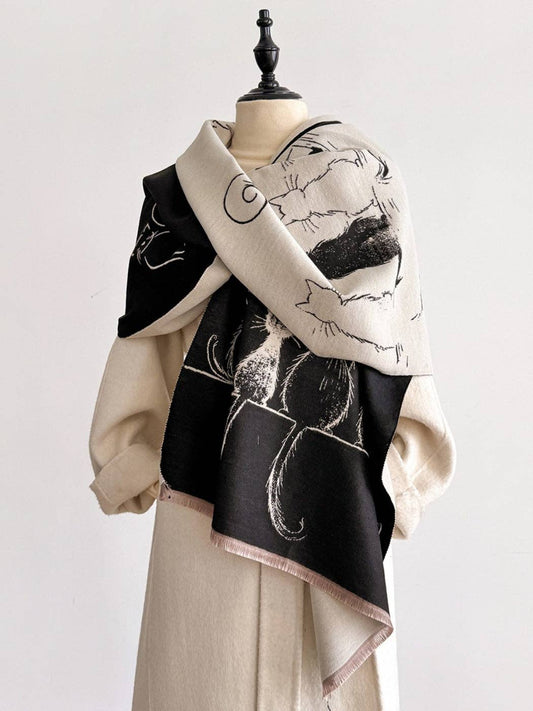 Scarvii – Cute Cat Pattern Winter Scarf & Shawl